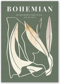 Boho absztrakt Zöld Poszter A1 59,4x84cm#W13