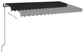 antracitszürke szélérzékelős és LED-es napellenző 400x350 cm