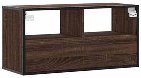 barna tölgy színű szerelt fa és fém TV-szekrény 80x31x39,5 cm