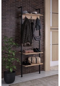 Fekete előszoba bútor újrahasznosított fából Nina - Kalune Design