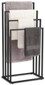 Törölközőtartó LINESTRO fémből 4 karral 93x45cm, fekete