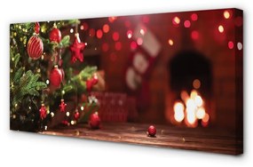 Canvas képek Dísz karácsonyfa ajándékok 140x70 cm