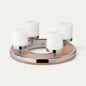 Adventi koszorú Jale (Ø 36 cm), mangófa, rozsdamentes acél szegéllyel - EDZARD