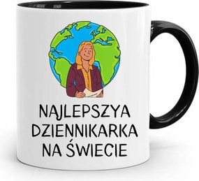 Fekete Bögre Ajándék Riporter Újságírónak, fényképes nyomtatással