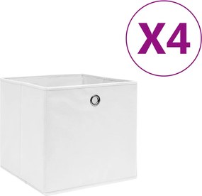 vidaXL 4 db fehér nem szőtt szövet tárolódoboz 28 x 28 x 28 cm