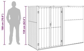 barna horganyzott acél kerti szerszámtároló 225 x 89 x 161 cm