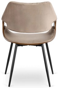 Elegáns Bársony Étkezőszék Bézs/Dió Színben. DAKOTA