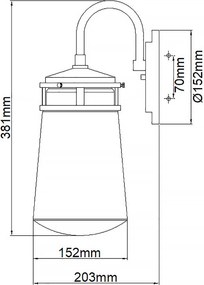 Kichler LYNDON KL-LYNDON2-M-AZ Fali lámpa 1x60W/E27 IP23
