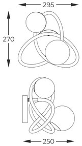 Zuma Line MB4922-2-EBGN - Fali lámpa NISYRO 2xG9/3,5W/230V fekete