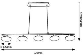 Rabalux 72240 - LED Csillár zsinóron MADI 5xLED/4W/230V 3000K
