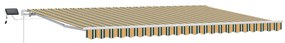 Kézi Behúzható Napellenző LED-del Zöld és Sárga 500x300 cm