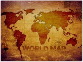 Poszterek 135x100 Barna világtérkép