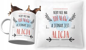 Alice párna ajándék bögre szett fényképes nyomtatással