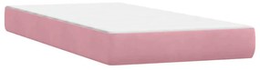 Box Spring ágy matraccal rózsaszín 100x220 cm bársony