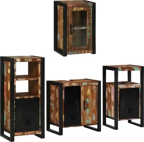 vidaXL Fürdőszoba bútor szett 4 pcs Szilárd újrahasznosított fa