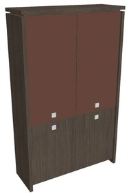 Verno magas szekrény 128 x 46 x 210 cm, kombinált ajtó, antracit tölgy / barna