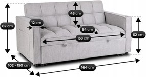Étkezőasztal SKUBI bővíthető 120-160 cm, kasmír