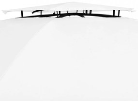fehér kerti pavilon függönyökkel 360 x 312 x 265 cm 180 g/m²