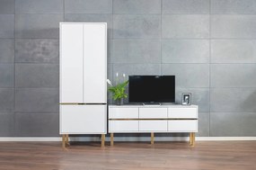 TV asztal/szekrény Mynga (magasfényű fehér). 1025859