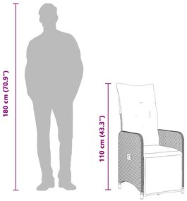 3 részes barna polyrattan kerti bisztrógarnitúra párnákkal