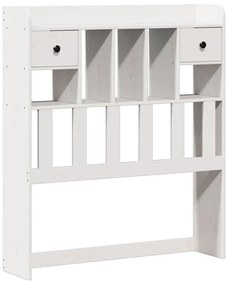fehér tömör fenyőfa könyvespolcos ágy matrac nélkül 90 x 190 cm