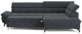 Fekete, jobbos MARANO L-alakú kihúzható sarokkanapé