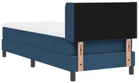 Boxspring ágy matraccal, kék színben, 80 x 200 cm, szövet
