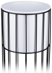 Fém virágcserép LOFT 42x20 cm fekete/fehér