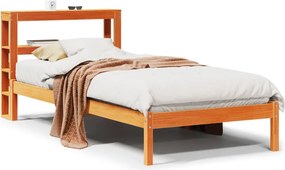 vidaXL viaszbarna tömör fenyőfa ágykeret fejtámlával 75 x 190 cm