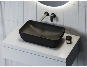 Ravak XJX0D150000 - Ráépített mosdó CERAMIC SLIM 50x31 cm kerámia/fekete
