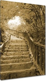 Vászonkép 80x120 Lépcsők szépia színben
