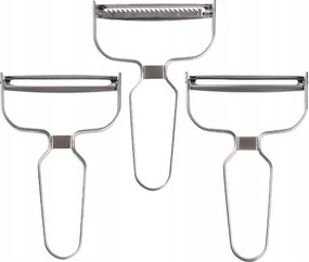 Zöldséghámozó rozsdamentes acélból, 3 darabos készlet