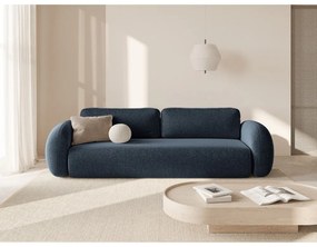 Sötétkék zsenília kinyitható-tárolóhelyes kanapé 262 cm Tonale – Cosmopolitan Design
