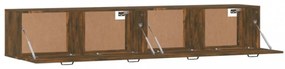 2 db füstös tölgy színű szerelt fa faliszekrény 100x36,5x35 cm
