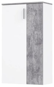 ETON cipős szekrény, fehér/szürke betonhatású