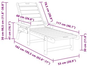 Nyugágy 2 db Tengerészkék 162x53x98.5 cm HDPE