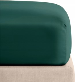 Szatén gumis lepedő 160x200 üvegzöld, egyszínű