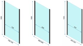 Falra szerelhető zuhanykabin Rapid Fold
