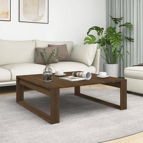 Barna tölgyszínű szerelt fa dohányzóasztal 100 x 100 x 35 cm