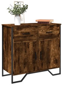 füstös tölgy színű szerelt fa tálalószekrény 79,5x35,5x74,5 cm