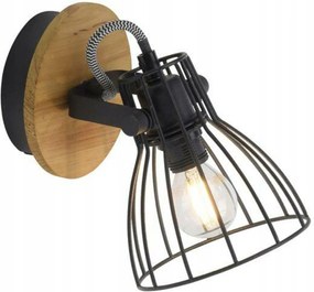 Just Light Taro E27 mennyezeti/fali lámpa, ipari, fa/fekete