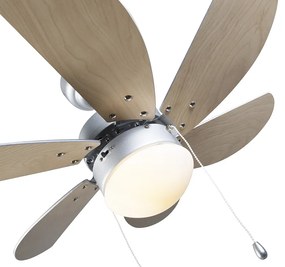 Mennyezeti ventilátor acélból, famintával, 80 cm, húzókapcsolóval - Fresh