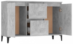 betonszürke szerelt fa tálalószekrény 104 x 35 x 70 cm