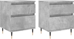 vidaXL 2 db betonszürke szerelt fa éjjeliszekrény 40 x 35 x 50 cm