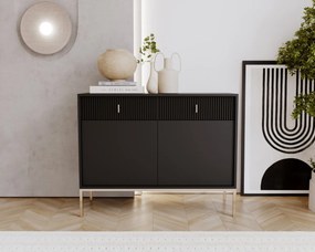 Komód fekete színben 2 ajtó/2 fiók. MAGGIORE