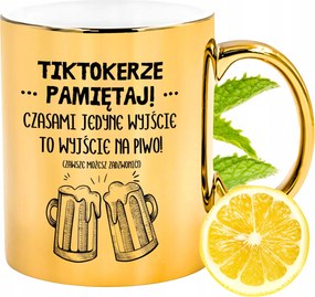 Arany csillogó bögre TikToker Ajándék Nyomtatott Fotóval