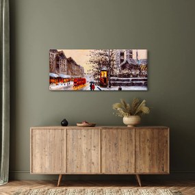 Kép - Egy téli város festménye (120x50 cm)