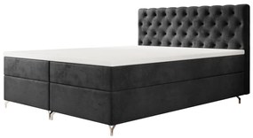 FESTER 2 kárpitozott boxspring ágy - szürke / 180x200