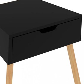 magasfényű fekete forgácslap éjjeliszekrény 40 x 40 x 56 cm