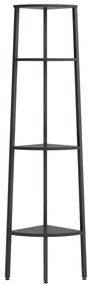 4 szintes fekete sarokpolc 45,5 x 31,5 x 150 cm